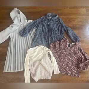 Zara Girls Size 7 Pleated Dress and Tops Lot